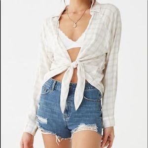 Forever 21 Long Sleeve Tie-front /  NWT